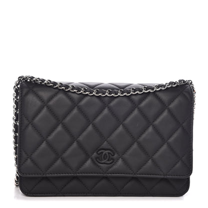 Chanel Calfskin Quilted Wallet On Chain WOC Black 1 of 12