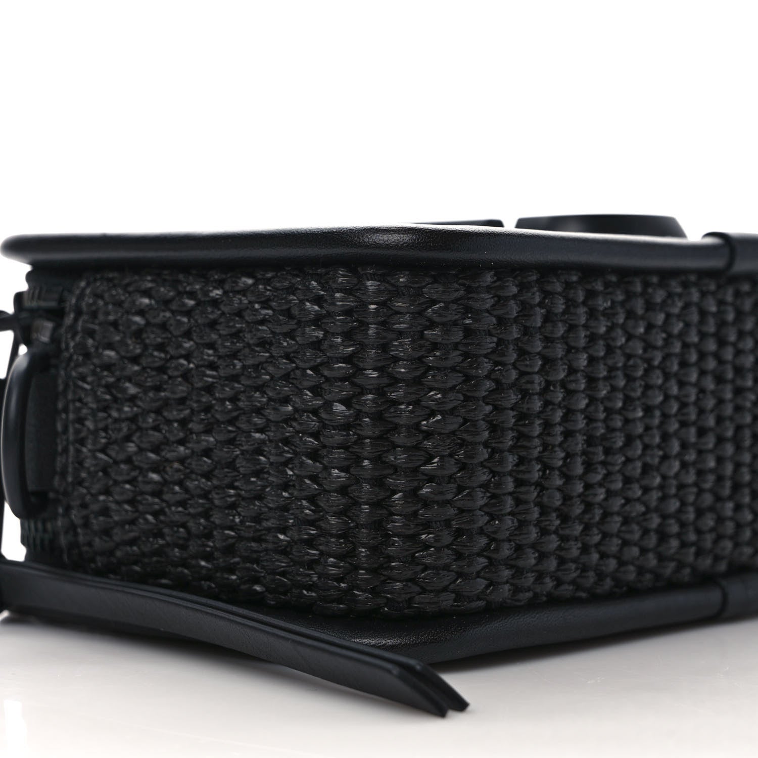 Marc Jacobs Calfskin Straw Small The Woven Snapshot DTM Camera Bag Black 8 of 9