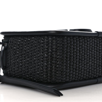 Marc Jacobs Calfskin Straw Small The Woven Snapshot DTM Camera Bag Black 8 of 9