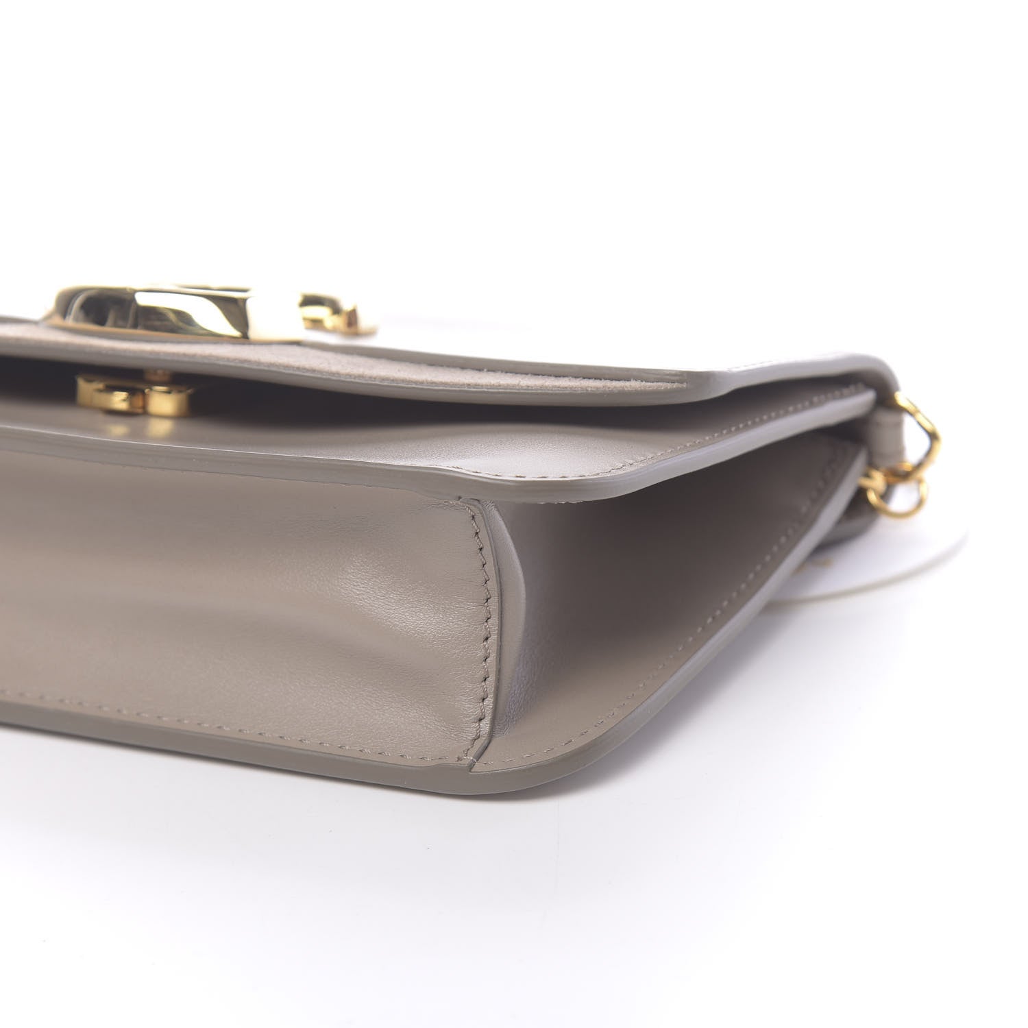 Chloe Calfskin Suede C Clutch With Chain Motty Grey 9 of 11