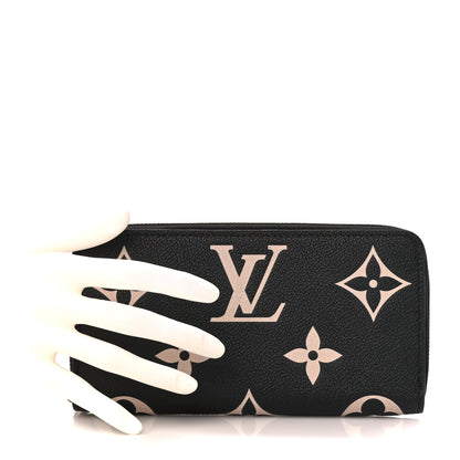 Louis Vuitton Empreinte Monogram Giant Zippy Wallet Black Beige 2 of 9