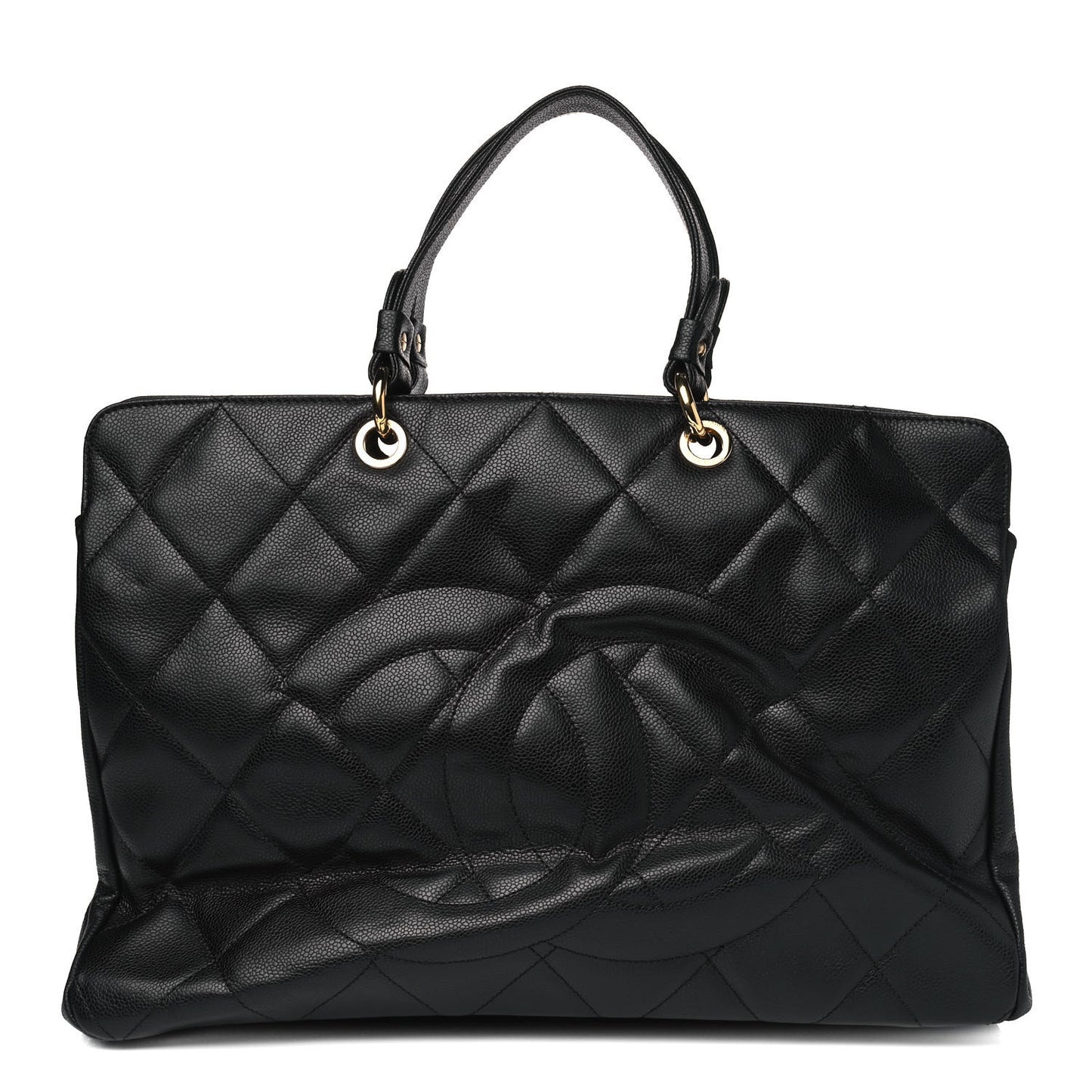 Soft Caviar Quilted CC Timeless Tote Black