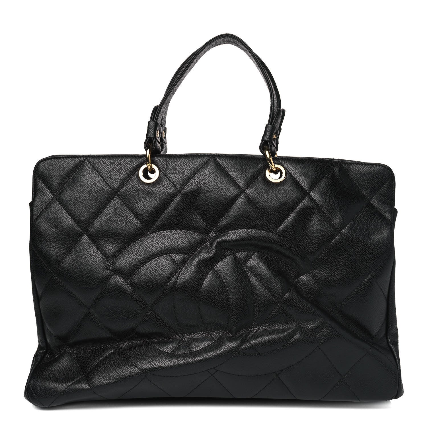 Chanel Soft Caviar Quilted CC Timeless Tote Black 1 of 5