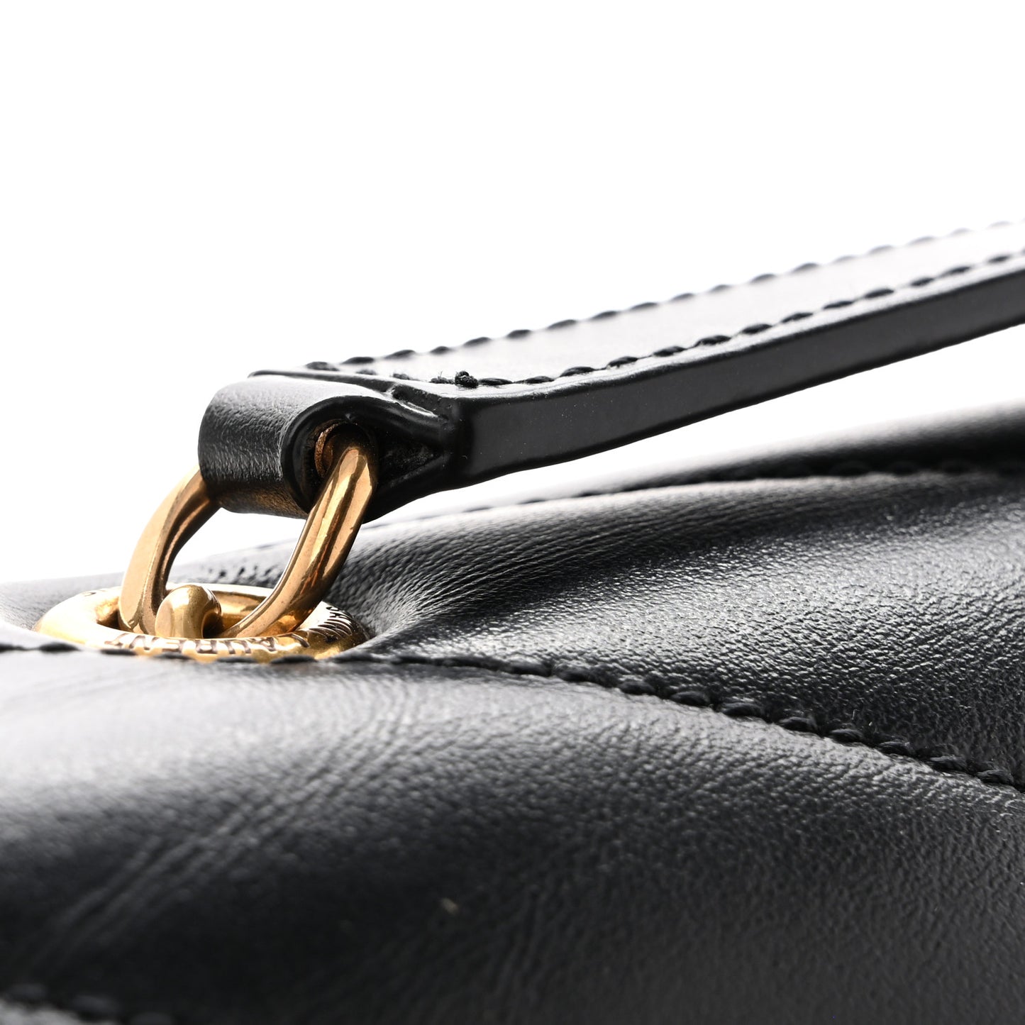 Calfskin Y Quilted Monogram Small Loulou Chain Satchel Black