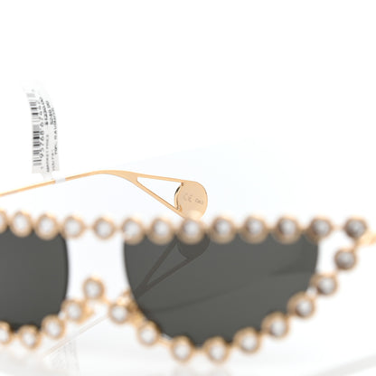 Gucci Metal Crystal Cat Eye Sunglasses GG0364S Gold 5 of 5