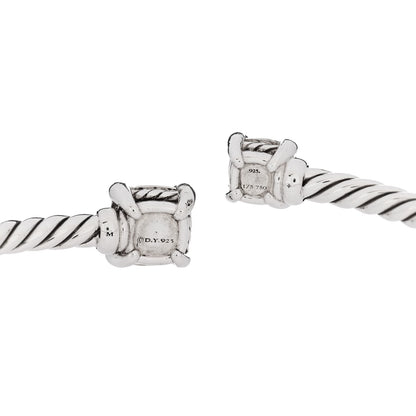 David Yurman Sterling Silver 18K Yellow Gold Diamond 4mm Chatelaine Bypass Bracelet 3 of 3