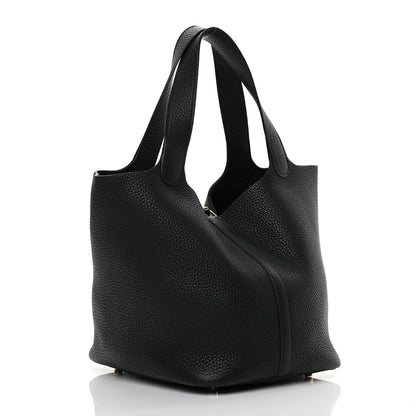 Hermes Taurillon Clemence Picotin Lock 22 MM Black 3 of 14