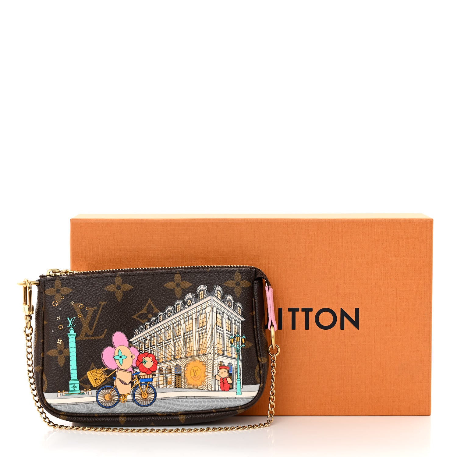 Louis Vuitton Monogram 2022 Christmas Animation Paris Mini Pochette Accessories Pink 9 of 9