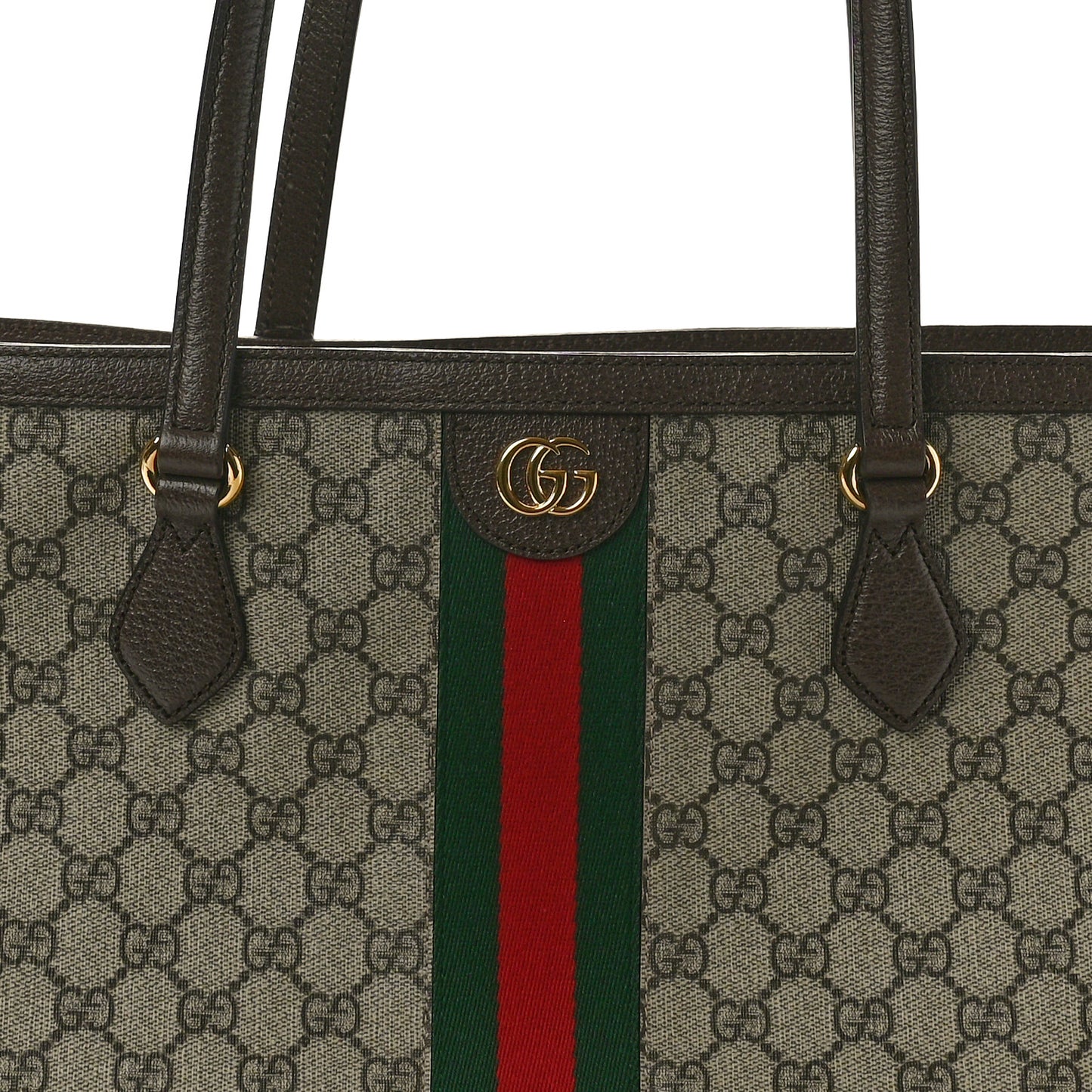 GG Supreme Monogram Medium Ophidia Shopping Tote Brown