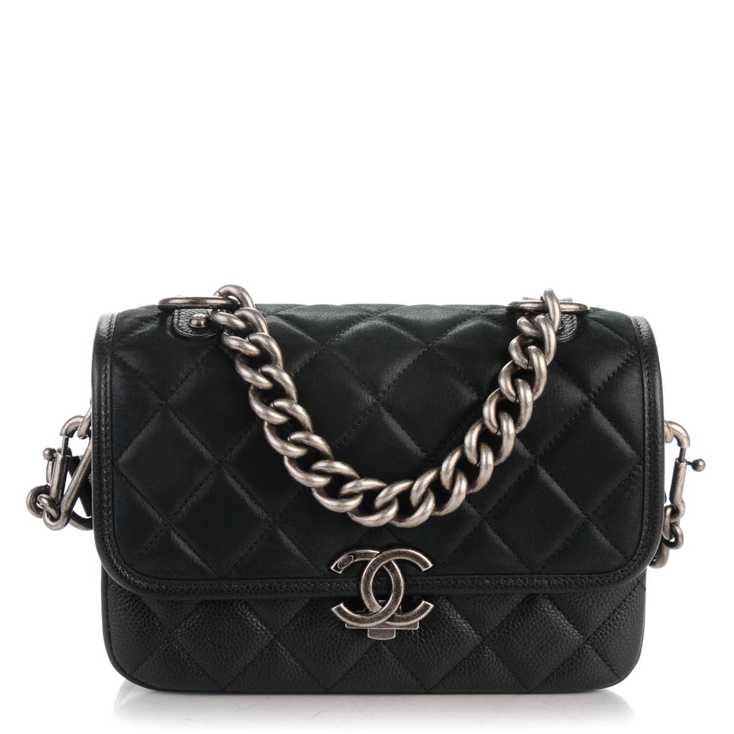 Chanel Caviar Iridescent Calfskin Quilted Small Daily Carry Messenger Black 1 of 7