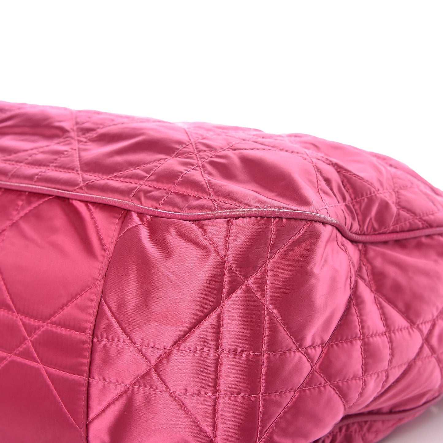 Satin Cannage Drawstring Bag Pink