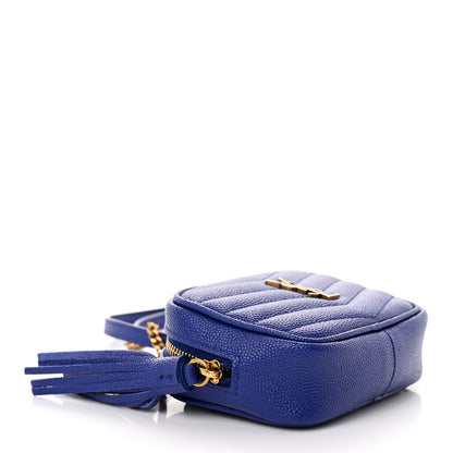 Saint Laurent Grain De Poudre Matelasse Monogram Baby Lou Camera Bag Sapphire Blue 4 of 9
