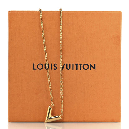 Louis Vuitton Essential V Necklace Gold 7 of 7