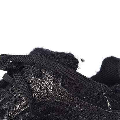 Chanel Tweed Suede Goatskin CC Sneakers 38 Black White 13 of 16