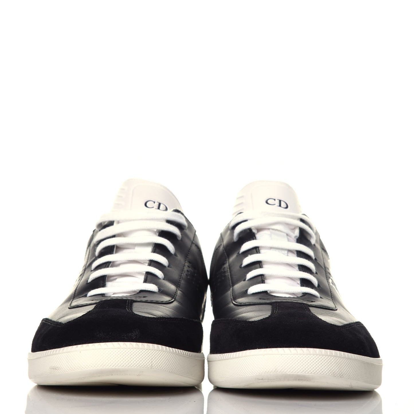 Homme Smooth Calfskin Suede Logo BO1 Sneakers 43 Black