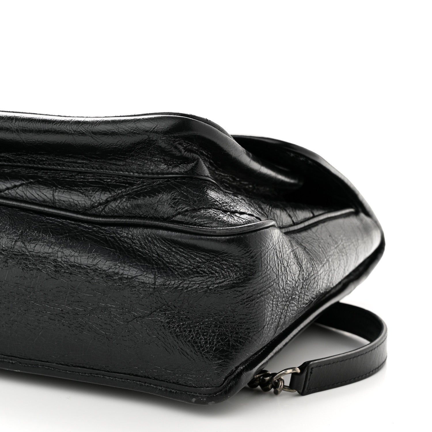 Saint Laurent Crinkled Calfskin Matelasse Monogram Large Niki Chain Satchel Black 10 of 10