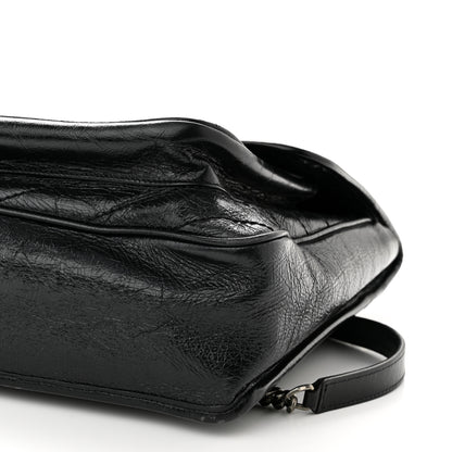 Saint Laurent Crinkled Calfskin Matelasse Monogram Large Niki Chain Satchel Black 10 of 10