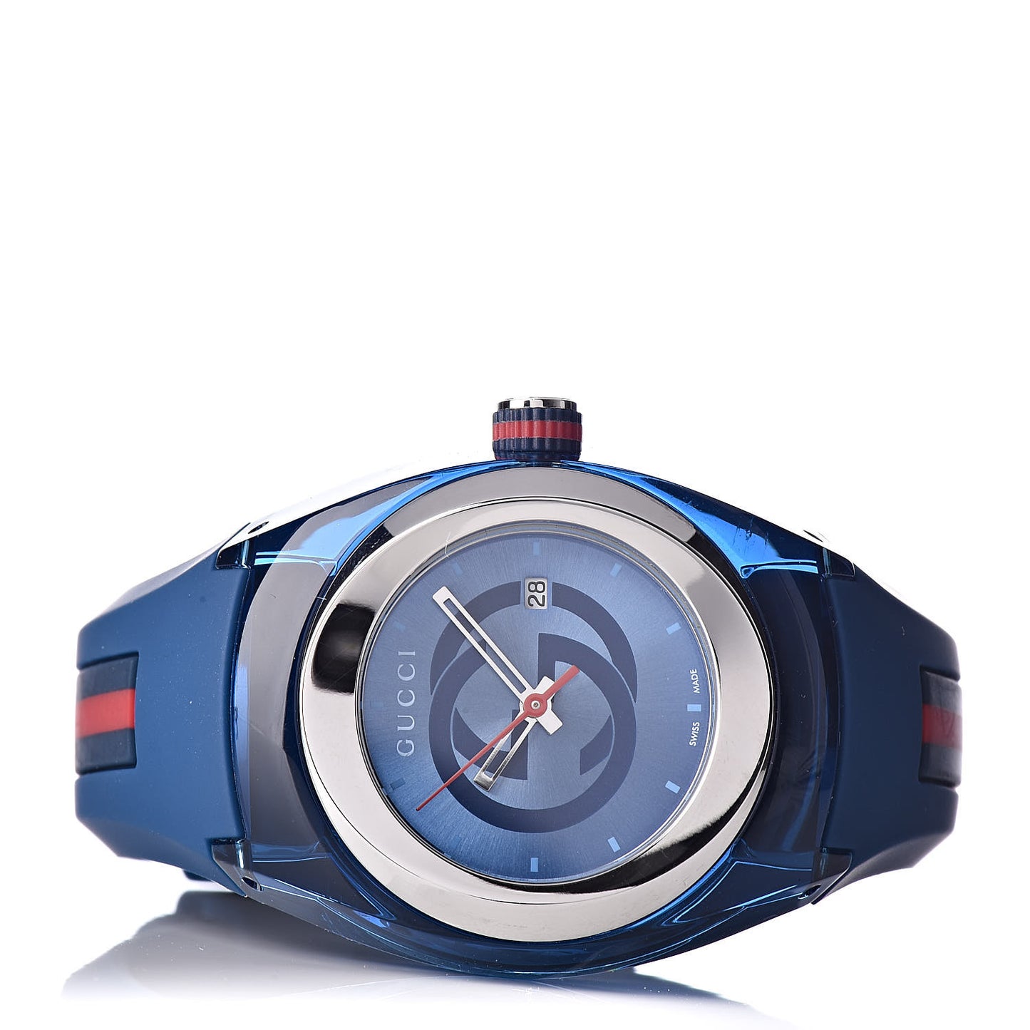Stainless Steel Rubber 36mm Sync Web Quartz Watch Blue