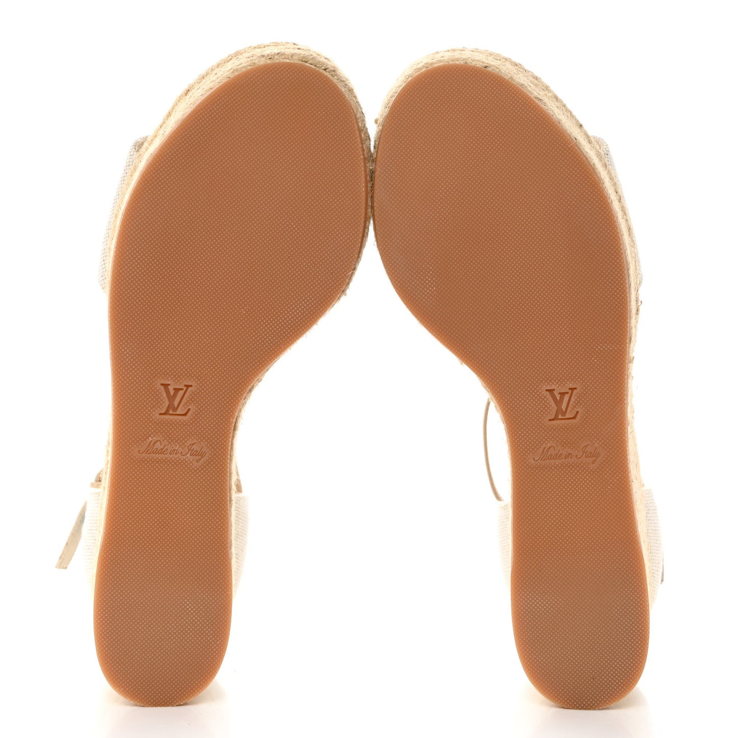 Canvas Monogram Starboard Espadrille Wedge Sandals 40 Blue