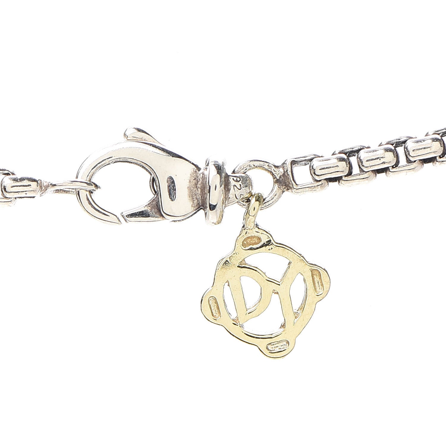 David Yurman Sterling Silver 14K Yellow Gold 1.7mm Baby Box Chain Necklace 18" 4 of 5