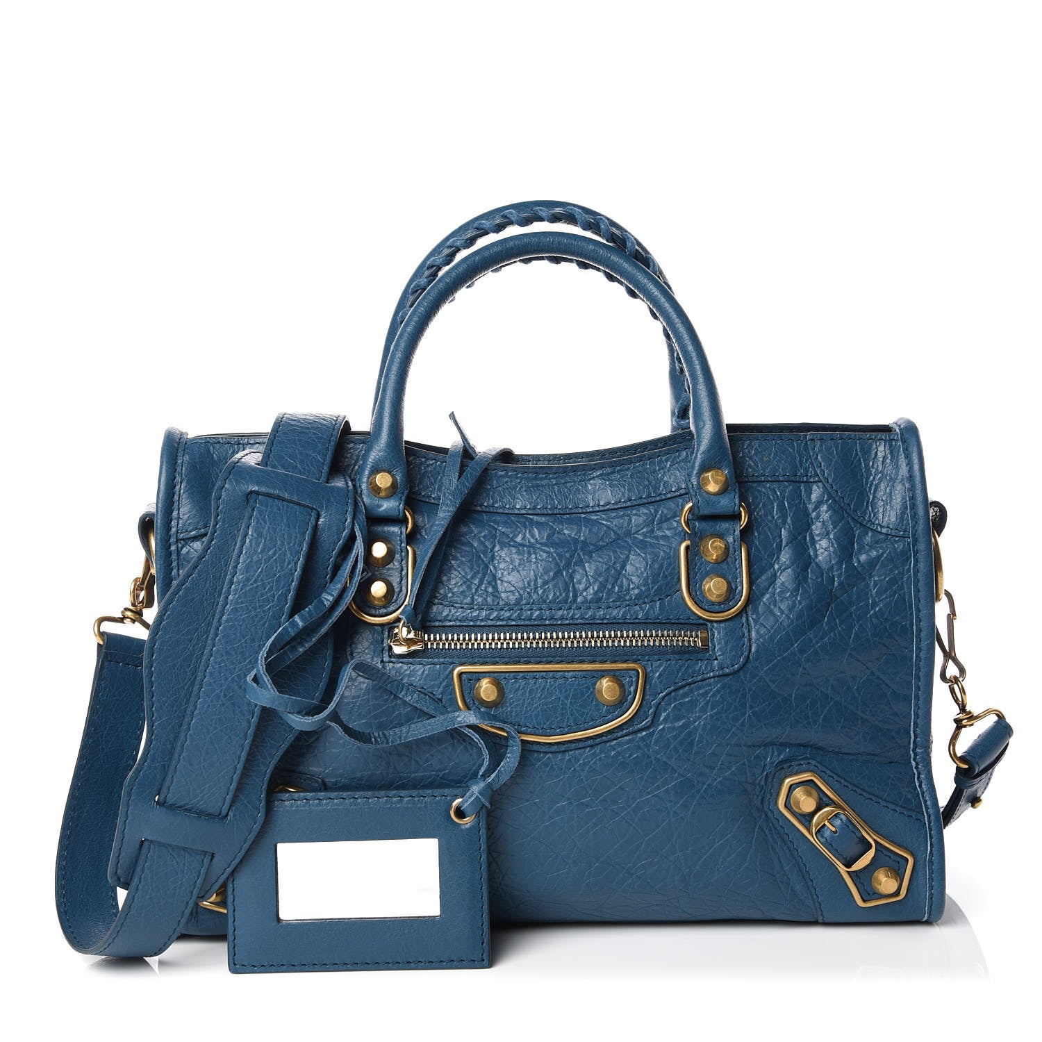 Balenciaga Agneau Arena Gold Metallic Edge Hardware S City Bleu Abysse 1 of 8