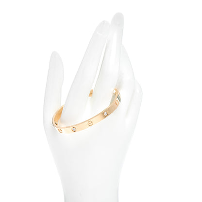 Cartier 18K Yellow Gold 4 Diamond LOVE Bracelet 17 2 of 5