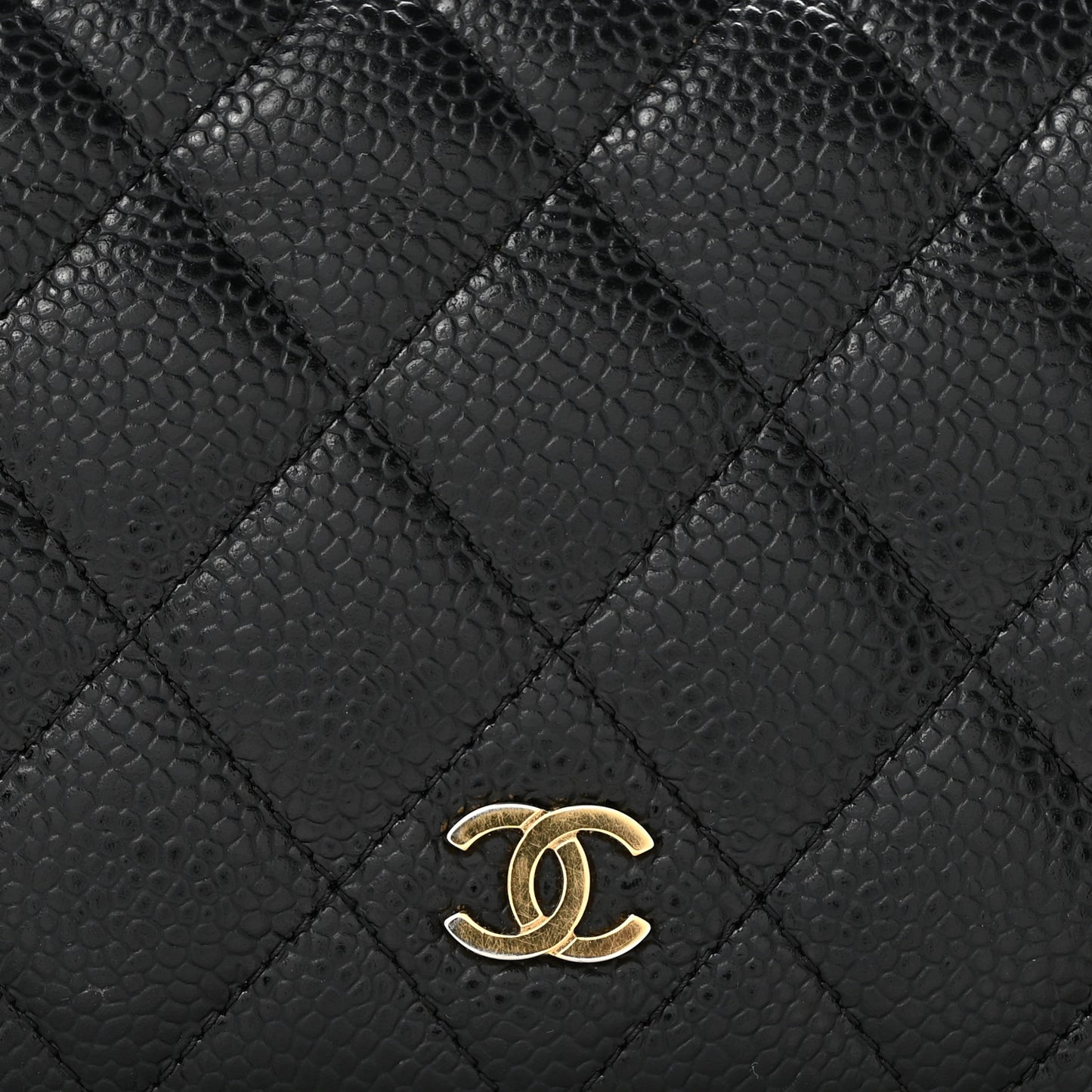Caviar Quilted Yen Wallet Black