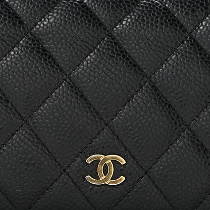 Chanel Caviar Quilted Yen Wallet Black 11 of 12