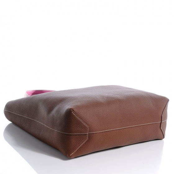 Hermes Taurillon Clemence Double Sens 45 Reversible Tote Marron 4 of 7