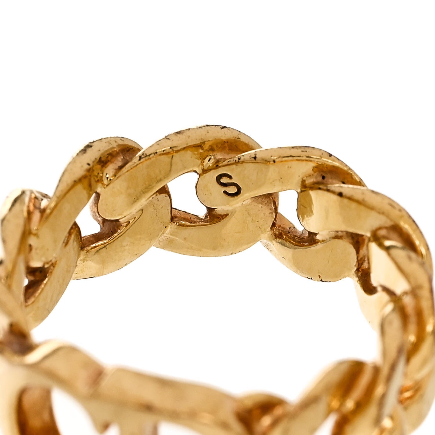 Christian Dior Metal Danseuse Etoile Chain Ring 50 5.5 S Gold 4 of 5