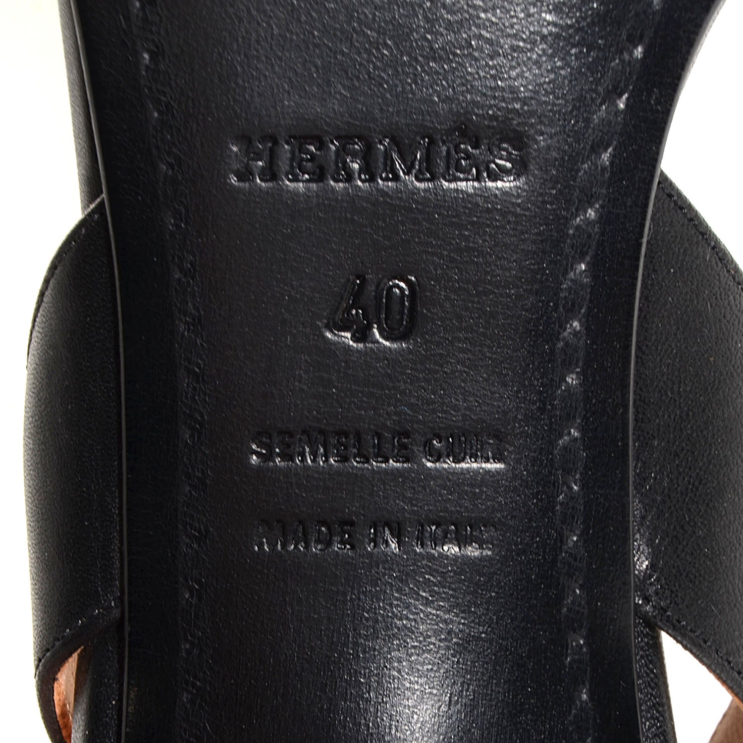 Hermes Nappa Leather Night 70 Slingback Heels 40 Black 4 of 6