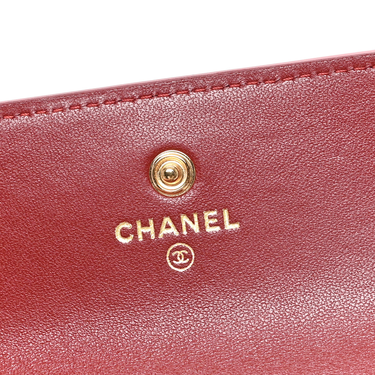 Calfskin Crocodile Embossed Crococo Flap Wallet Burgundy