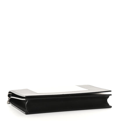 Celine Smooth Lambskin Frame Evening Chain Clutch Black White 4 of 10