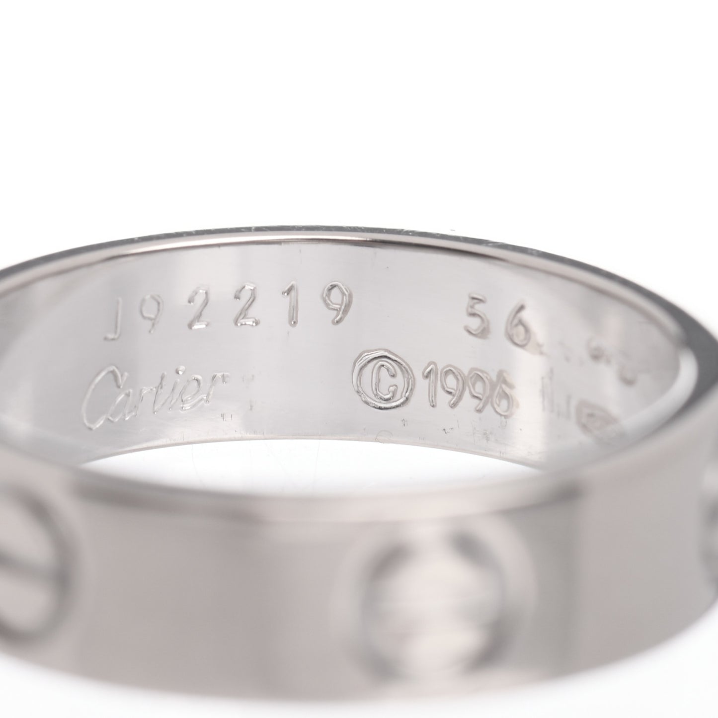 18K White Gold 5.5mm LOVE Ring 56 7.5