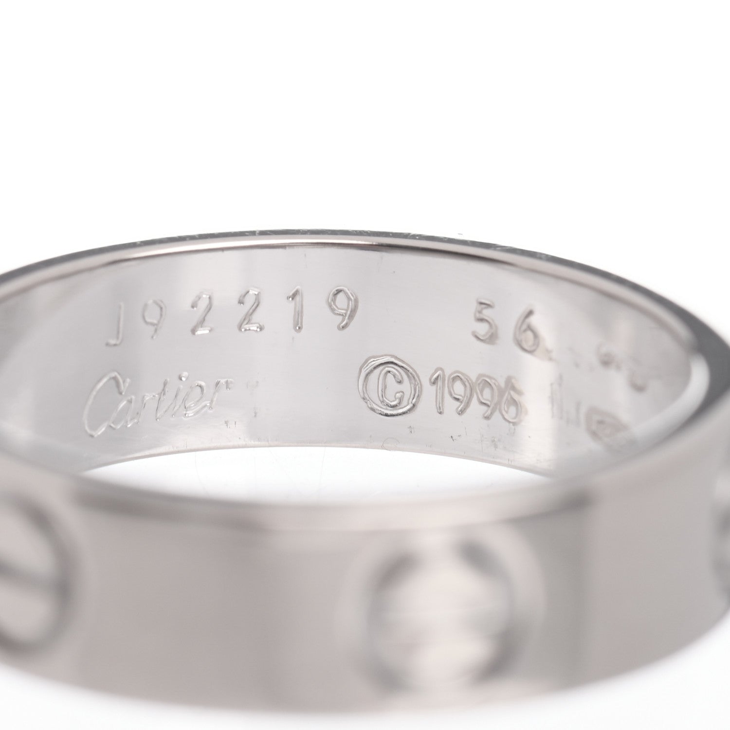 Cartier 18K White Gold 5.5mm LOVE Ring 56 7.5 4 of 4