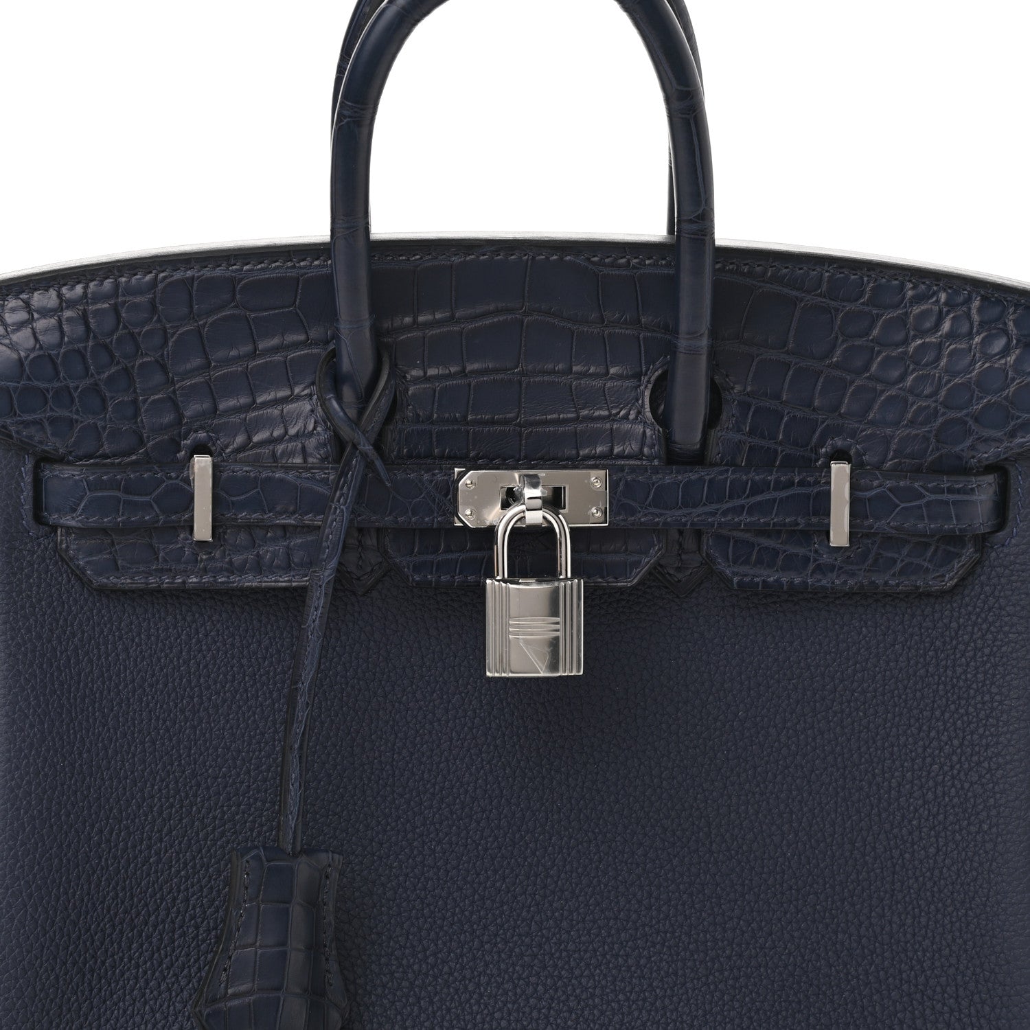 Hermes Togo Matte Alligator Birkin Touch 25 Bleu Nuit Bleu Indigo 7 of 10