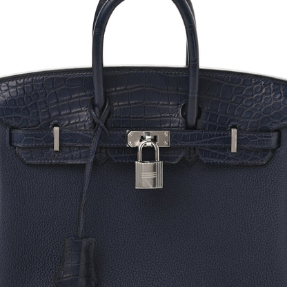 Hermes Togo Matte Alligator Birkin Touch 25 Bleu Nuit Bleu Indigo 7 of 10