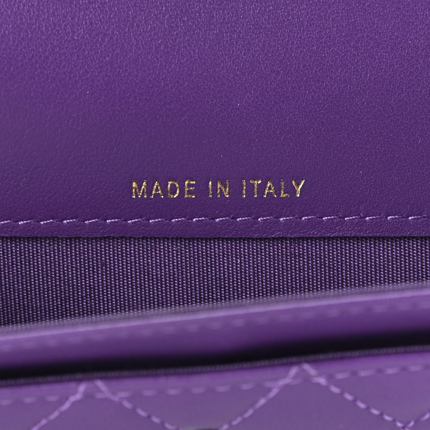 Lambskin Quilted Boy Flap Card Holder Purple