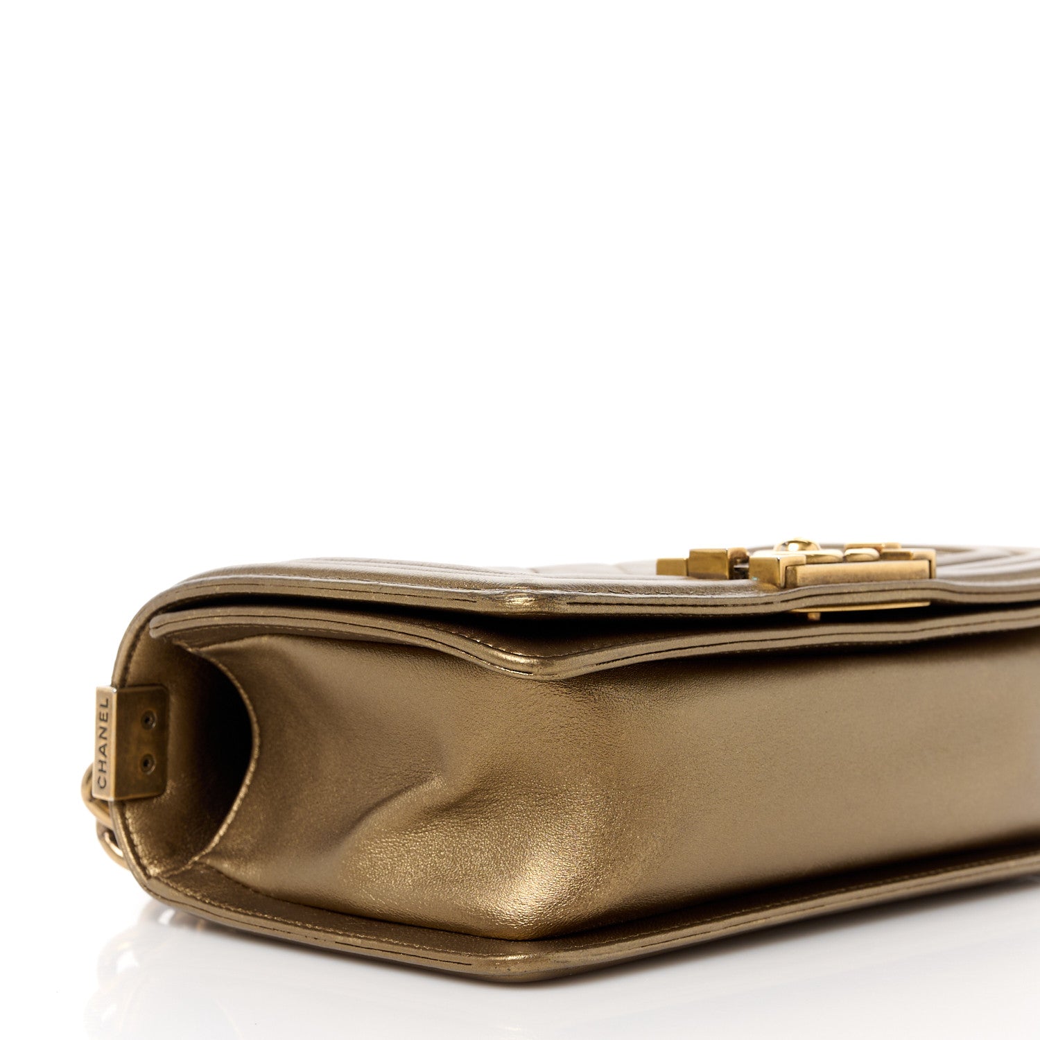 Chanel Metallic Calfskin Quilted Small Boy Flap Gold 9 of 10