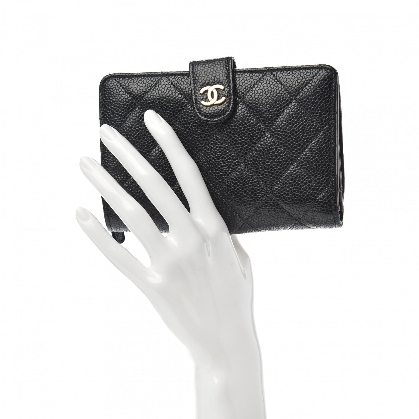 Caviar Quilted CC French Wallet Black