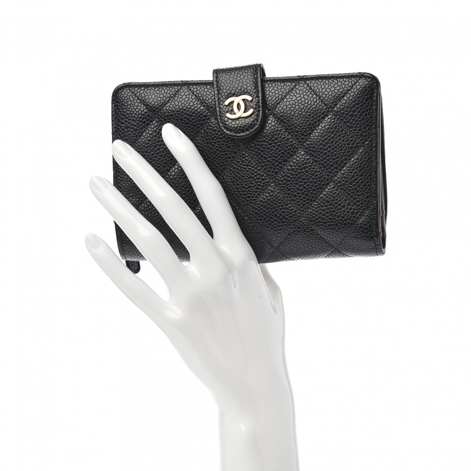 Chanel Caviar Quilted CC French Wallet Black 2 of 14
