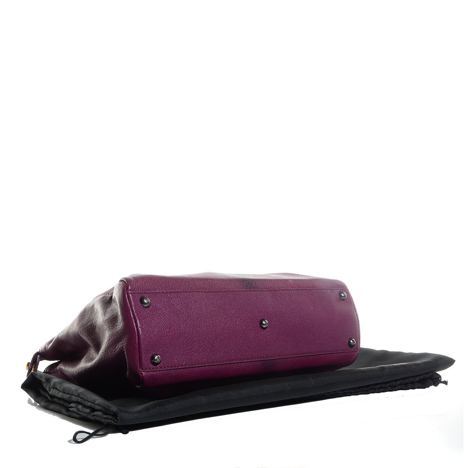 Fendi Goatskin Zucca Medium Peekaboo Iconic Satchel Ciclamino Tobacco Moro 4 of 10