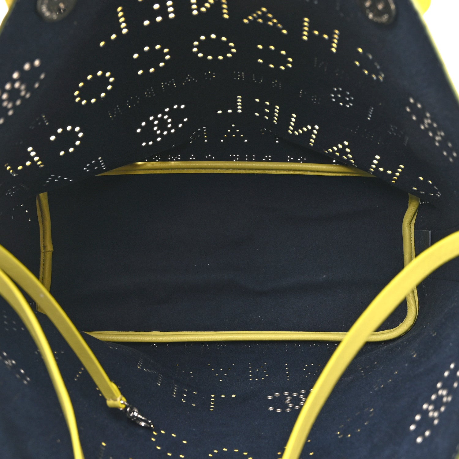 Chanel Calfskin Small Logo Eyelets Shopping Tote Yellow 4 of 15