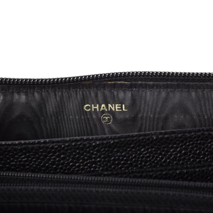 Chanel Caviar Timeless CC Zip Around Wallet Black 7 of 9