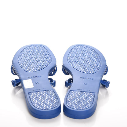 Hermes RubberChaine d'Ancre Rivage Sandals 38 Bleu Smalt 5 of 8