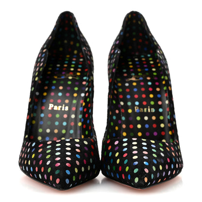 Christian Louboutin Suede Polka Dot Hot Chick 100 Pumps 38 Black Multicolor 38 Black Multicolor 3 of 8