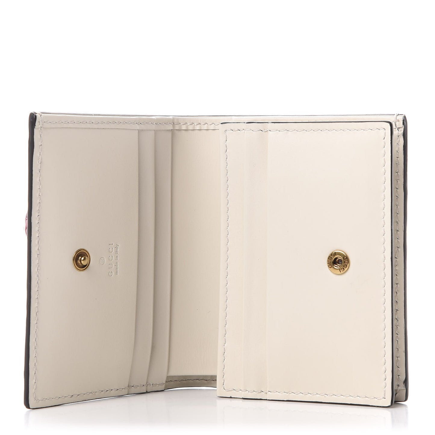 Guccissima Cherries Card Case Wallet White