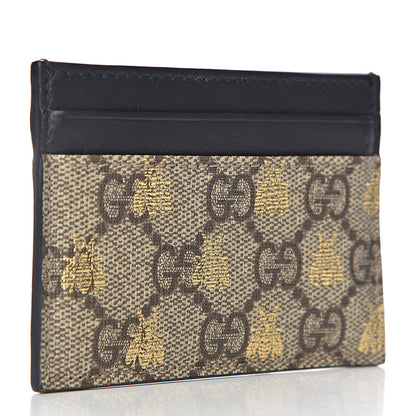 Gucci GG Supreme Monogram Bees Card Holder Black 3 of 8