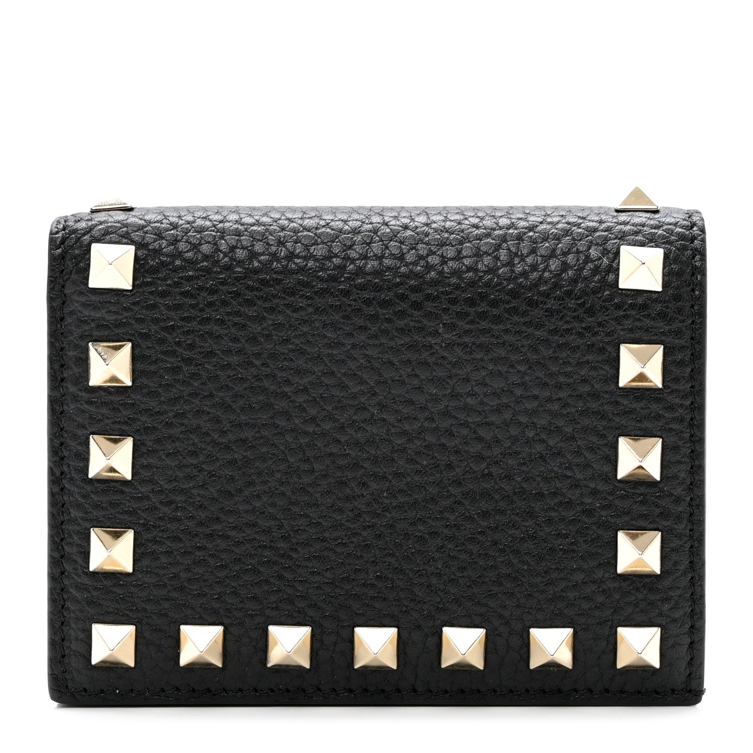 Valentino Garavani Calfskin Rockstud Bi-Fold Card Holder Black 1 of 6