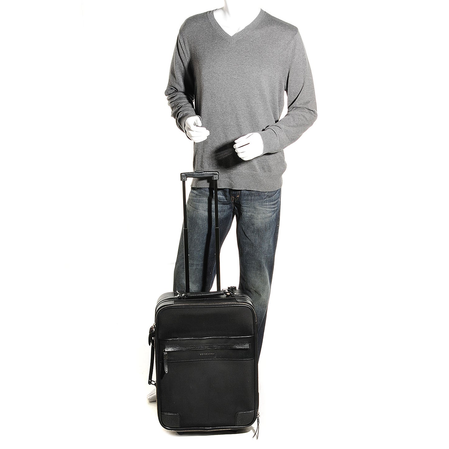 Smoked Check Carry-On Suitcase Black